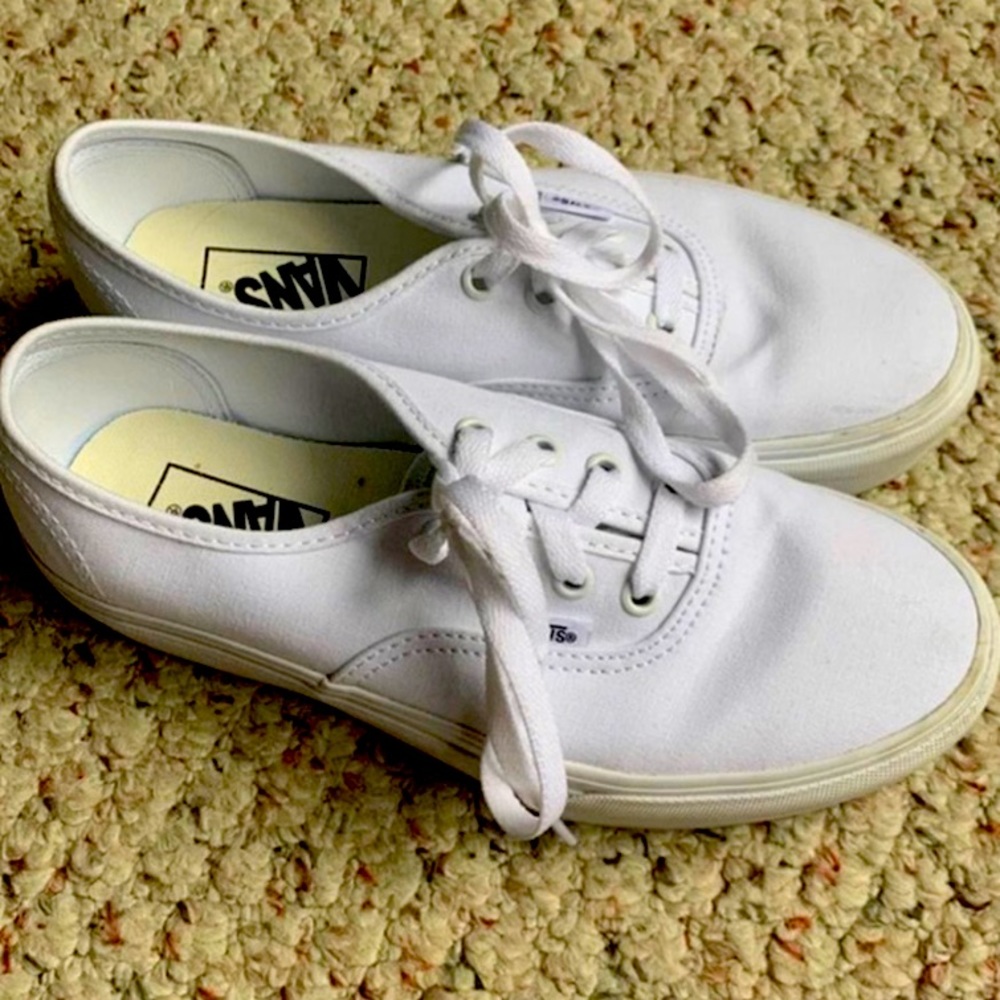 White platform vans sneakers